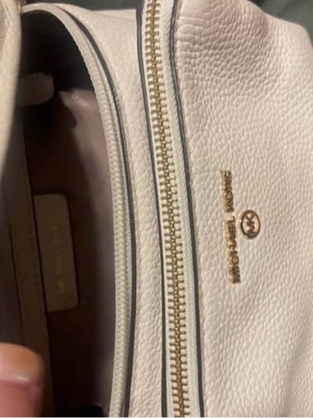 Michael Kors Cream Pebbled Leather Crossbody Belt Bag with Gold Hardware - Picture 2 of 4